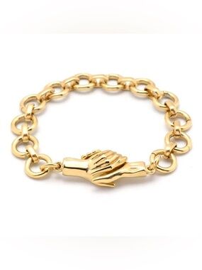 Gold Handshake Chain Bracelet - Abstract Women Jewelry